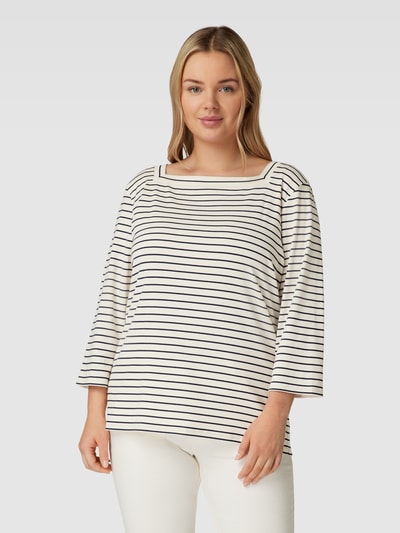 Lauren Ralph Lauren Curve PLUS SIZE T-Shirt mit Karree-Ausschnitt Modell 'BAL' Offwhite 4