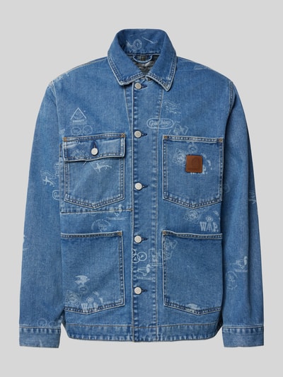 Carhartt Work In Progress Jeansjacke mit aufgesetzten Taschen Modell 'STAMP' Jeansblau 2