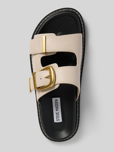 Steve Madden Slippers met doornsluiting en labeldetail, model 'ARCH' Zand - 3