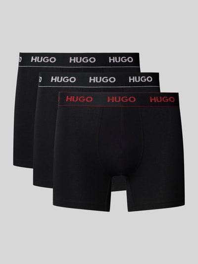 HUGO Boxershorts mit elastischem Label-Bund im 3er-Pack Black 1