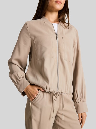 Tom Tailor relaxed fit blouson met tunnelkoord Taupe - 3