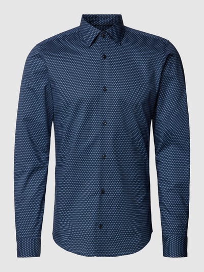 JOOP! Slim fit zakelijk overhemd van katoen met kentkraag Marineblauw - 2