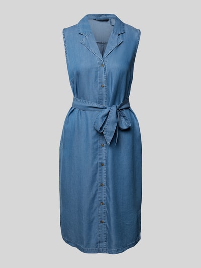 Vero Moda Sukienka jeansowa taliowana z wiązanym paskiem model ‘BREE’ Niebieski 2