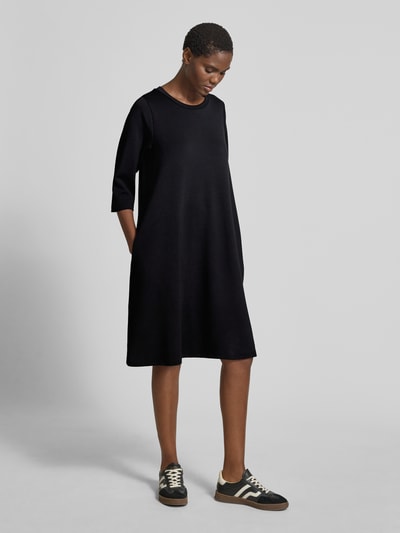 Soyaconcept Knielange jurk met ronde hals, model 'BANU' Zwart - 1