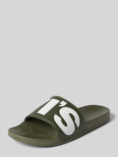 Levi's® Slides mit Label-Print Modell 'JUNE' Khaki 1