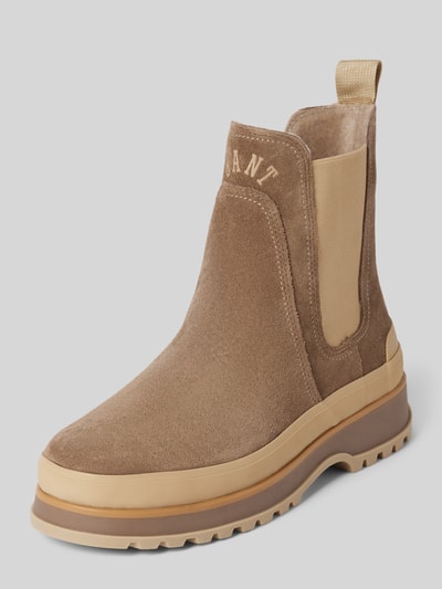 Gant Chelsea Boots aus Leder mit Label-Schriftzug Modell 'Wintly' Beige 1