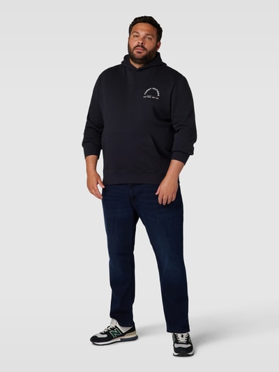 Tommy Hilfiger Big & Tall PLUS SIZE Hoodie mit Label-Print Modell 'SHADOW' Marineblau 1