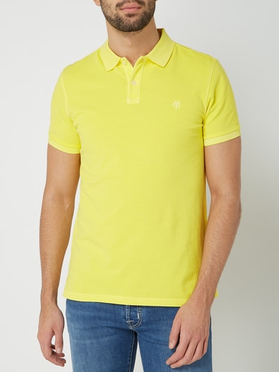 Marc O'Polo Poloshirt in washed out-look Geel - 4