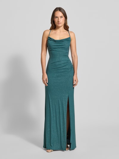 Jake*s Cocktail Sukienka wieczorowa z rozcięciem i wiązaniem z tyłu Ciemnozielony 4