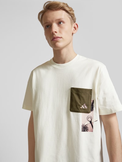 ADIDAS SPORTSWEAR T-Shirt mit Label-Print Modell 'LENS' Offwhite 3