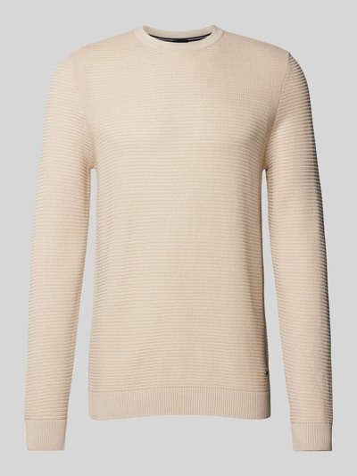 JOOP! Collection Strickpullover mit gerippten Abschlüssen Offwhite 2