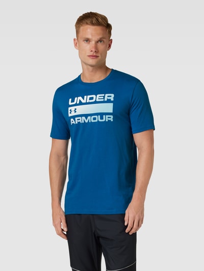 Under Armour T-shirt met labelprint, model 'TEAM ISSUE' Petrol - 4