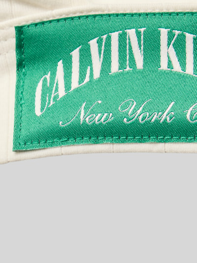 Produktfoto, Bralette aus Baumwoll-Mix Modell 'LIGHTLY LINED' von Calvin Klein Underwear, jednokolorowy, faktura w paski, naszywka z logo, mieszanka bawełny