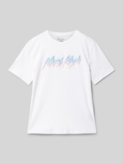 KARL KANI T-Shirt mit Label-Print Weiss 1