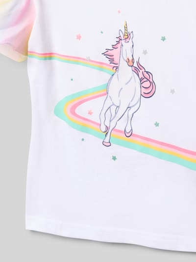 Blue Seven T-Shirt mit Motiv-Print Weiss 2