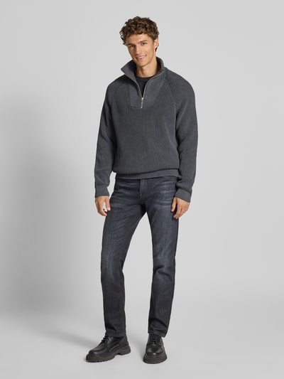 Armedangels Regular Fit Troyer aus reiner Baumwolle Modell 'KAALVES' Black 1