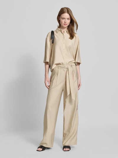 MSCH Copenhagen High Waist Hose mit Bindegürtel Modell 'Nyla Amabella' Beige 1