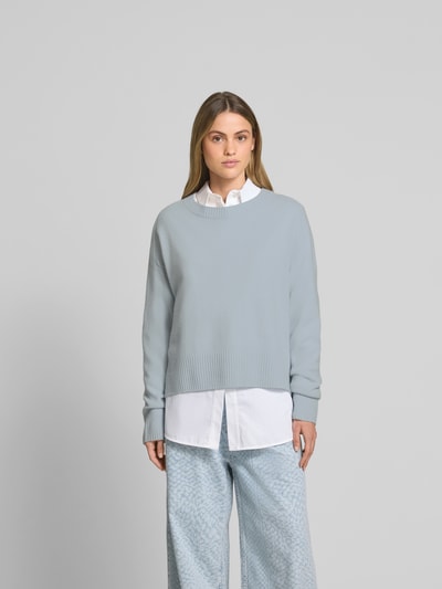 Closed Longsleeve in Strick-Optik Hellblau 4