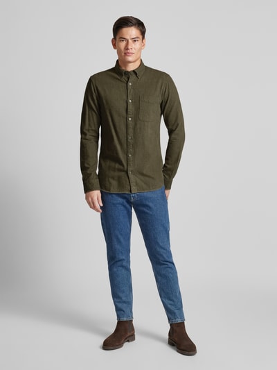 Jack & Jones Premium Koszula casualowa z kołnierzykiem typu button down model ‘BROOK’ Oliwkowy 1