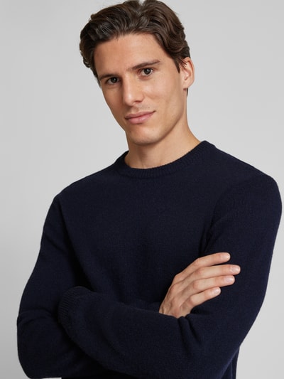 Casual Friday Gebreide pullover met structuurmotief, model 'Karl' Marineblauw - 3