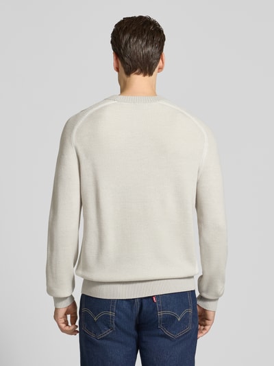 BOSS Orange Regular Fit Strickpullover aus Schurwoll-Mix Modell 'AKAJER' Hellgrau 5