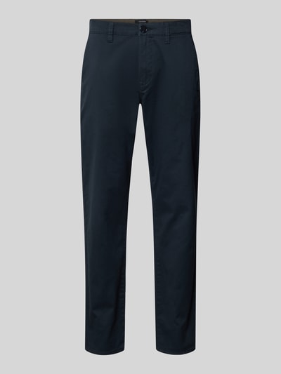 Produktfoto, dunkelblaue Hose mit Paspeltaschen am Gesäß Modell 'Brent' von Matinique aus Baumwoll-Elasthan-Mix Regular Fit