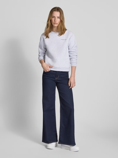 Colourful Rebel Relaxed fit sweatshirt met ronde hals Lichtgrijs gemêleerd - 1