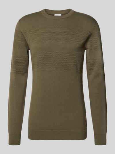 Lindbergh Gebreide pullover met ribboorden Leem - 2