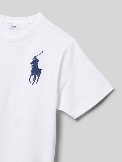 Productfoto, Regular Fit T-shirt uit puur katoen van Polo Ralph Lauren Teens, look: effen, logostitching, korte mouw