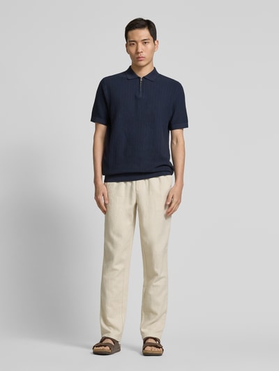 SELECTED HOMME Poloshirt met korte ritssluiting Marineblauw - 1