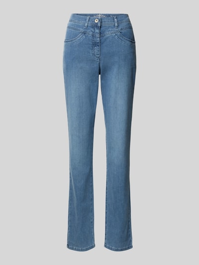Produktfoto, Jeans met steekzakken Model 'Laura New Denim' van Raphaela By Brax, regular fit, mix van katoen en lyocell, blauwe denim.