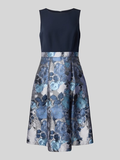 Christian Berg Cocktail Knielanges Cocktailkleid mit Taillenpasse Marine Melange 2