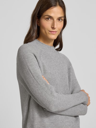 Soyaconcept Sweter z dzianiny z prążkowanymi wykończeniami model ‘KANITA’ Średnioszary melanż 3