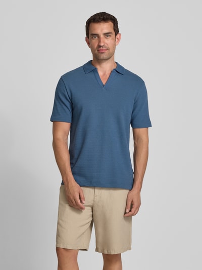 Marc O'Polo Regular fit poloshirt van een mix van katoen en elastaan Blauw - 4