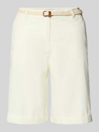 Produktfoto, Chino-Bermudas mit Gürtel von Christian Berg Woman z czystej bawełny, krój regular fit, kremowy kolor, pasek, szerokość w rozmiarze 36: 40 cm, długość wewnętrzna nogawki w rozmiarze 36: 23 cm