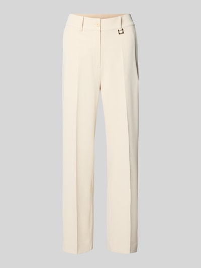Produktfoto, Hose mit elastischem Bund und Bügelfalten Modell 'Philomena' von JOOP! in hellem Beige, glatte Oberfläche, Material-Mix mit Stretch-Anteil