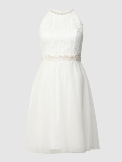 V.M. Cocktailkleid mit Spitzen-Besatz Offwhite 2