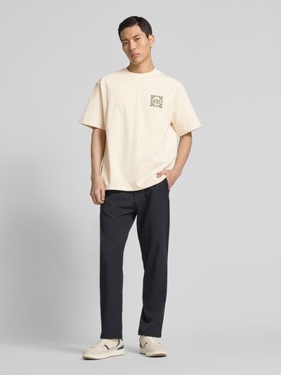 Les Deux T-Shirt mit Label-Print Modell 'Goods' Offwhite 1