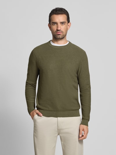 MCNEAL Strickpullover mit gerippten Abschlüssen Oliv Melange 4
