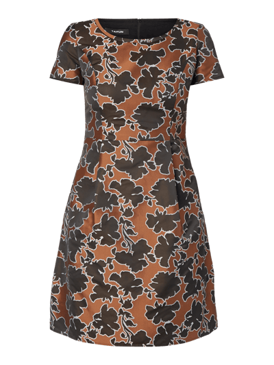TAIFUN Kleid mit floralem Allover-Muster Mittelbraun 2