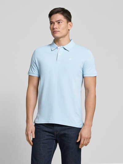 Tom Tailor Regular Fit Poloshirt aus Baumwoll-Piqué mit Logo-Stitching Hellblau 4