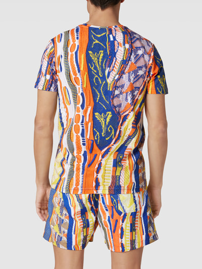 CARLO COLUCCI T-shirt met all-over motief Oranje - 5