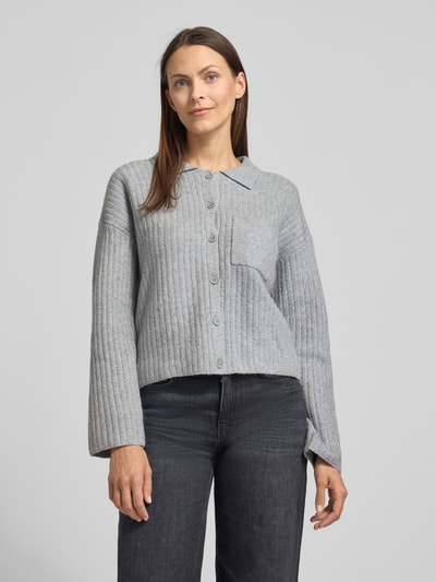 OPUS Regular Fit Cardigan mit Woll-Anteil Modell 'Dinkine' Hellgrau 4