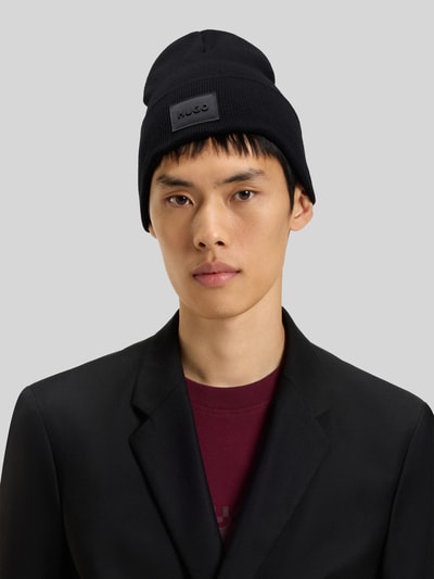 HUGO Beanie aus reiner Baumwolle Modell 'XEVON_B' Black 3