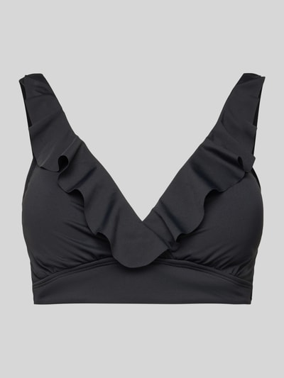 Lauren Ralph Lauren Góra od bikini z falbanami Czarny 1