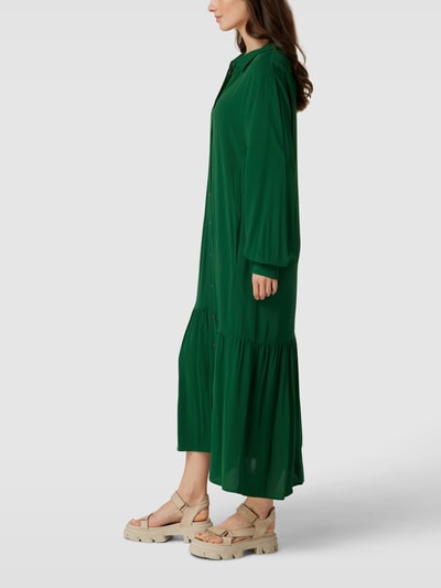 Jake*s Casual Maxi-jurk met knoopsluiting Flessengroen - 4