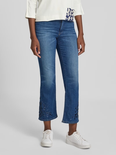 Marc Cain feminine fit jeans met pailletten Jeansblauw - 4