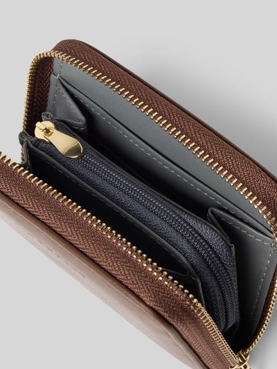 Seidenfelt Portemonnaie mit Label-Prägung Modell 'YLVA' Dunkelbraun 3