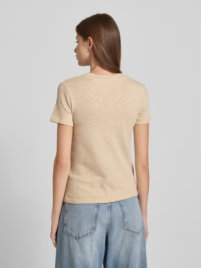 American Vintage T-shirt met ronde hals, model 'SONOMA' Zand - 5