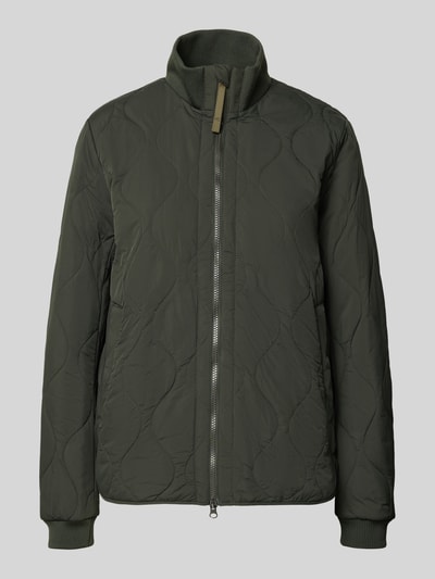 Produktfoto, Steppjacke mit Stehkragen van camel active in olijfgroen met rechte fit, elastische mouwboorden, tweeweg-ritssluiting